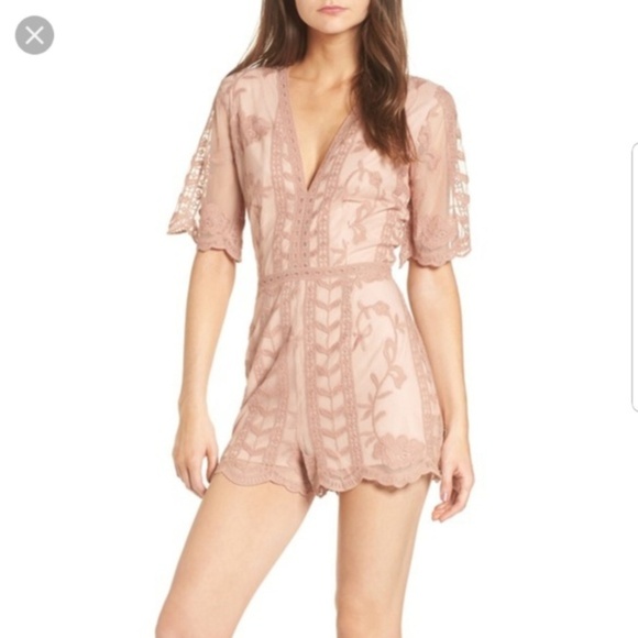 Socialite Pants - Socialite Plunging Lace Romper